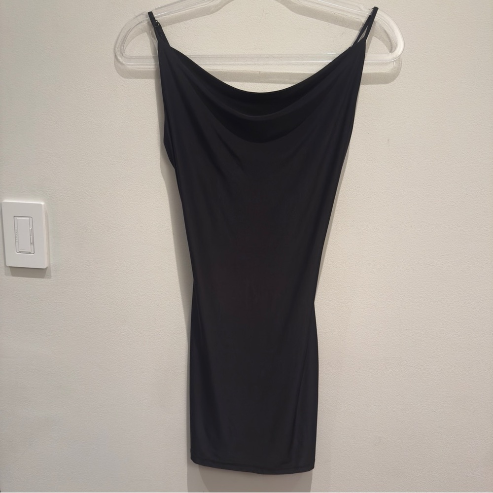 Fashion Nova Black Mini Spaghetti Strap Stretchy Dress Size XS